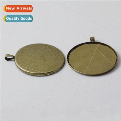 Round pendant semi-finished simple diy accessories  plating