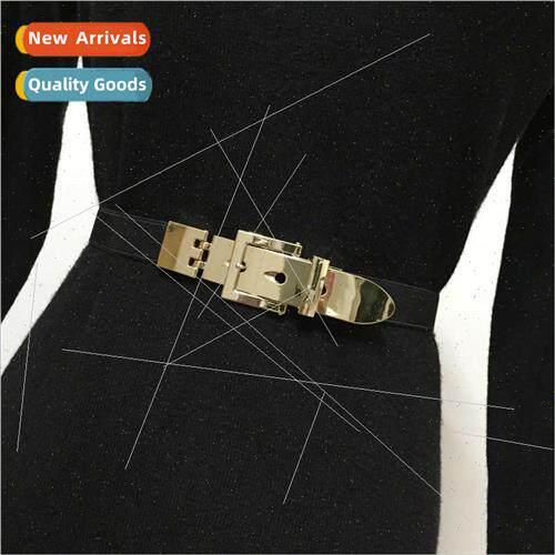 New gold punk elastic high-grade metal women thin belt match