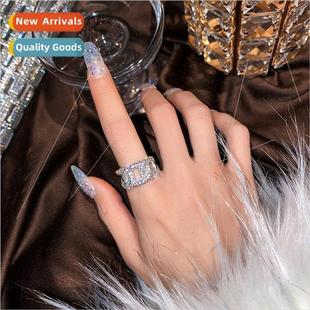 chain open senior tide ins fashion women ring zirconia che