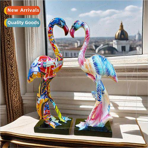 New colorful flamingo ornaments resin crafts home furnishing