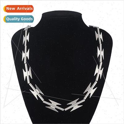 Razor Barbed Wire Necklace Hip Hop Personalized Set Rap Acce