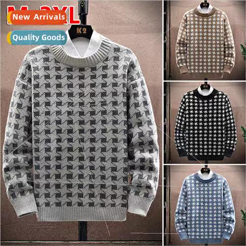 Round neck sweater men winter ins tide Japanese retro loose