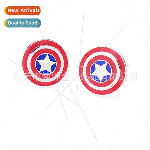 Captain America Cufflinks Metal Men Enamel Cufflinks Movie &