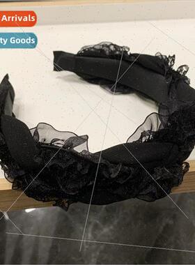 Fabric solid color hair bands compression hairpin niche lace