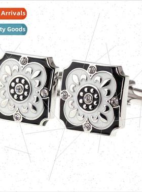 Square Vintage Carved Men Cuffs French Shirt Cufflinks Cuffl