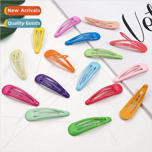 Europe children hair clips basic water drop hairpin macaron