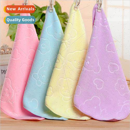 Microfiber embossed lace bear dish towel soft absorbent lint