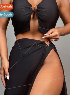 Womens Love Black 3-Piece Separate Swimsu Bikini i LZ733