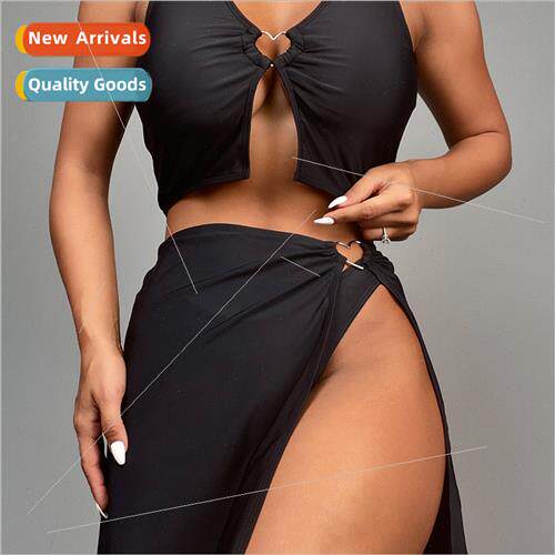 Womens Love Black 3-Piece Separate Swimsu Bikini i LZ733