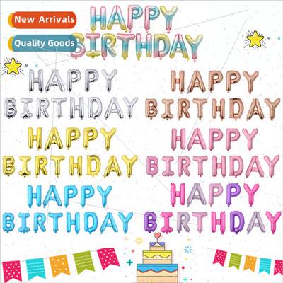 Happy birthday aluminum film balloon package can be hung hap