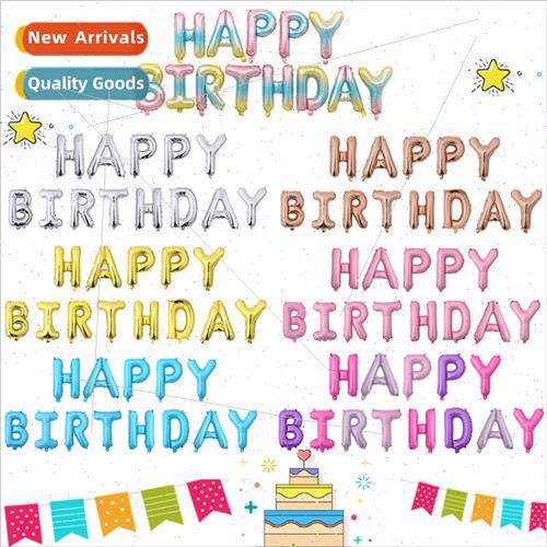 Happy birthday aluminum film balloon package can be hung hap