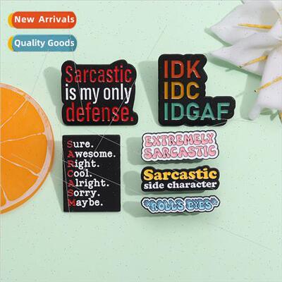 New Fun English quotes brooch creative personalized letter s