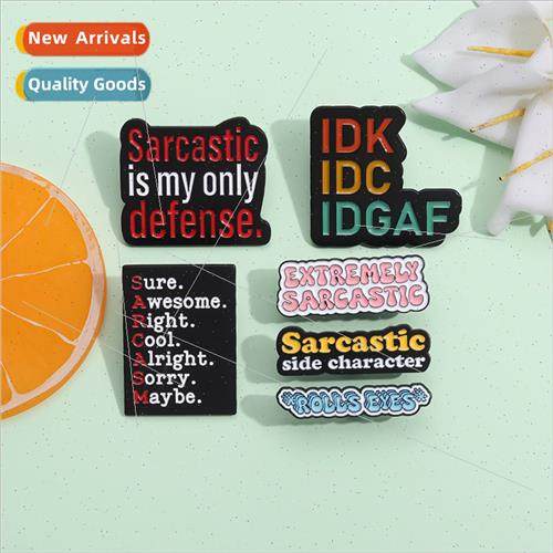 New Fun English quotes brooch creative personalized letter s