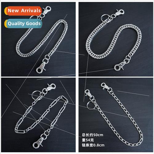 New simple tanium steel rust atment texture punk pants chain
