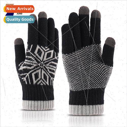 New double-layer winter knted gloves warm cold Christmas jac