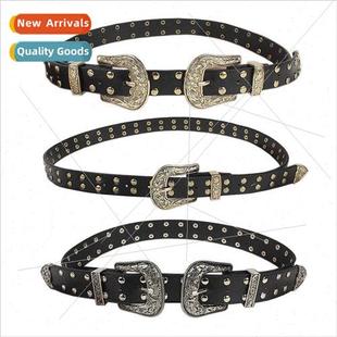 metal double belt fashion ladies carved head Europe buckle