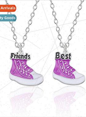 Friends Alphabet Purple Canvas Shoes Necklace  sters BFF All