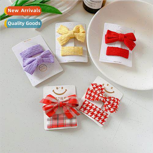 Autumn winter wool bow hairpin duckbill clip does not hurt h