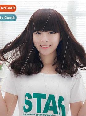 Europe wigs 适用women medium-length hair pear head Qi bangs