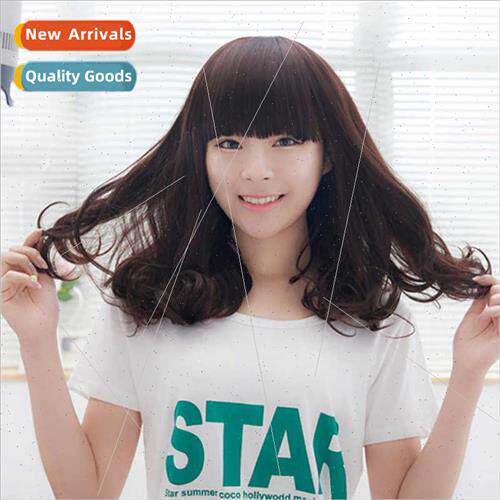 Europe wigs 适用women medium-length hair pear head Qi bangs