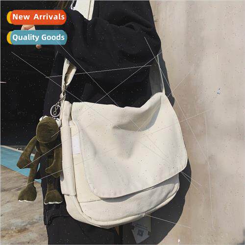 Canvas crossbody bag men student nd female ins tide hip-hop