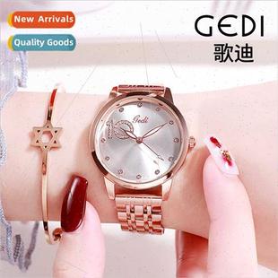 Women diamond wrist watch fashion steel belt ladies quartz w