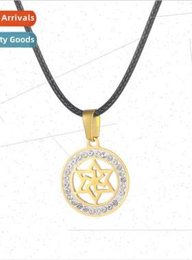 Koreasimple creative hollow hexagram pendant fashion versati