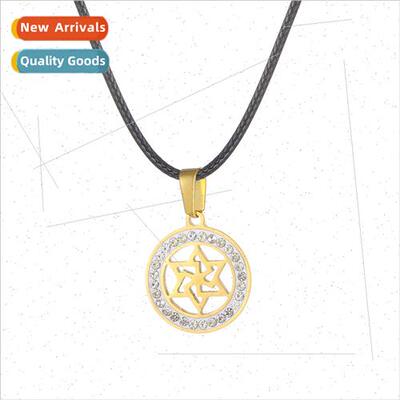 Koreasimple creative hollow hexagram pendant fashion versati