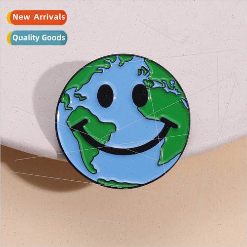 New protection of the Earth Day smiley face expression brooc