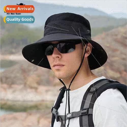 9213 summer fisherman hat men solid color large brim sun hat