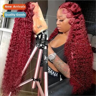 Europe fashion burgundy wig African small curly hand curled