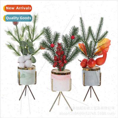 New simulation greenery Christmas red fru potted plants Chri