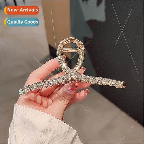 Rhinestone Grab Clip 2022 Summer Hair Volume Big ze Cross Ba