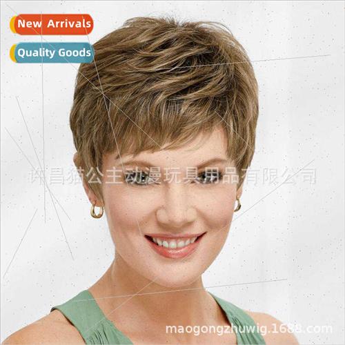 Europe wigs 适用women short hair sets fluffy wave chemical f