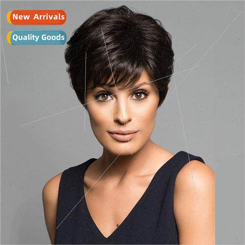 Europe fashion black wig female short curly hair fluffy ladi