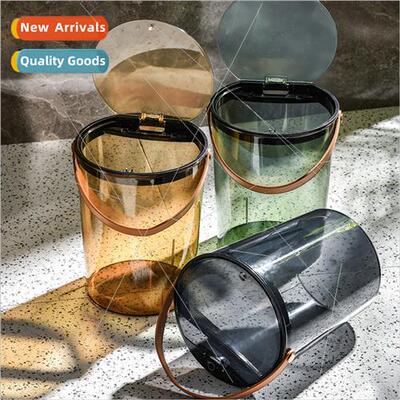 Transparent trash can dorm room ins high value thickened PET