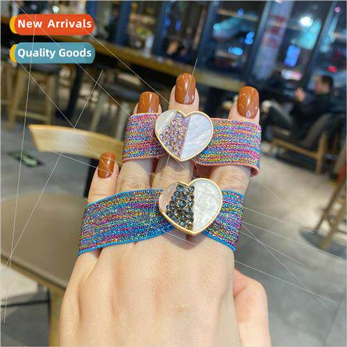 New love heart hair band Korean fresh ins wide side leather