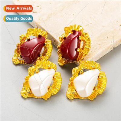Europe fashion earrings retro earrings antique gold irregula