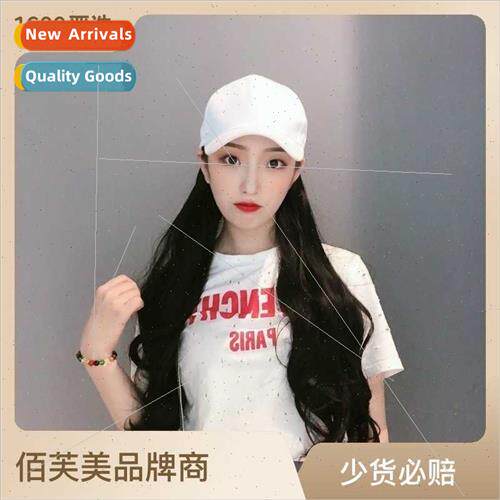 wig chemical fiber whe duck tongue baseball cap long curly w
