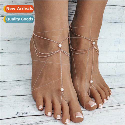 Europe fashion exquise tassel pearl finger anklet hundred me