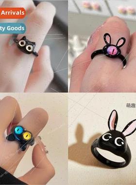 Pink color childish cute to engage in black cat small monste