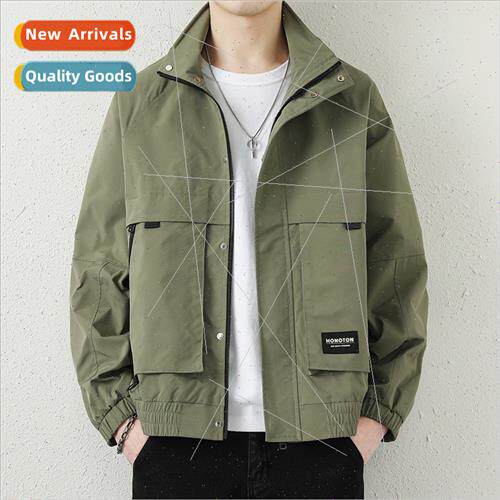 2023 Spring new men stand-up collar jacket fashion casual wo