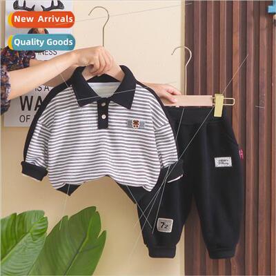 2023 winter new childrens cartoon two-piece Korean horizonta