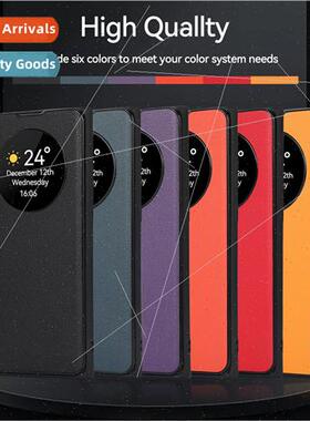 适用 Samsung S21 Round Window Flip Leather Case S22Ultra Veg