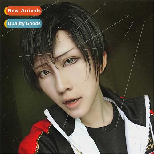 Anime wig man black short hair cos wig cosplay wig