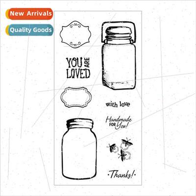 Handmade Clear Stamps DIY Scrapbook Stamps Storage Jar Stamp