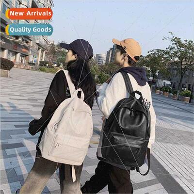 PU soft leather schoolbag female Japan casual travel backpac