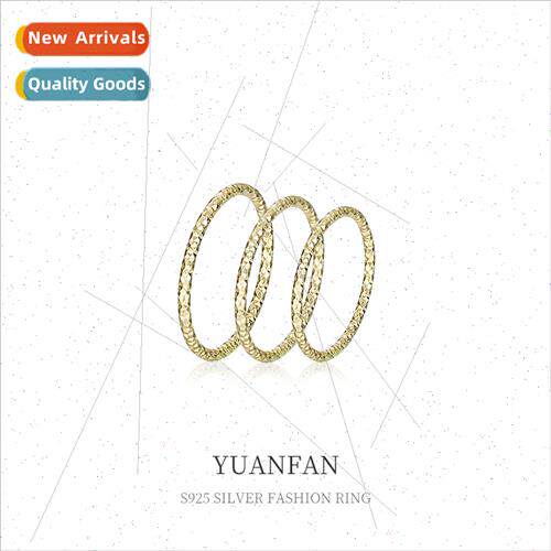 925 silver  Circle Thin Ring Female che Minimalist Chevron I