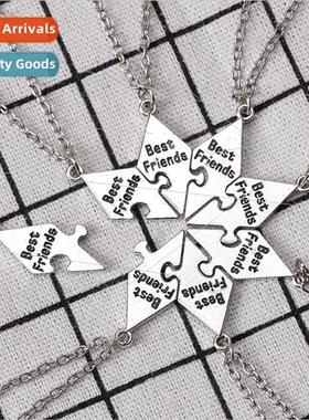 Fashion sters Set Spliced Letters Puzzle Necklace ins Korea