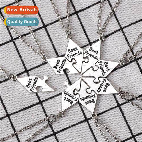 Fashion sters Set Spliced Letters Puzzle Necklace ins Korea